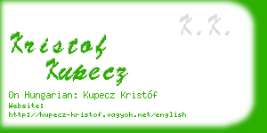 kristof kupecz business card