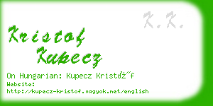 kristof kupecz business card